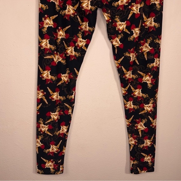 LULAROE CHERUB LEGGINGS GOTH RETRO TALL CURVY FIT WOMENS STRETCH PANTS - Picture 7 of 10